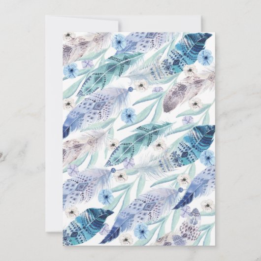 Boho première fête d'anniversaire Invitation (Dos)