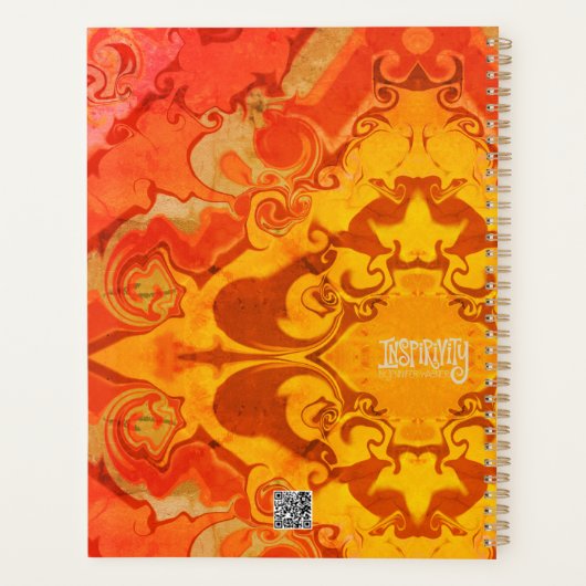 Boho Pretty Modern Orange Professeur Personnalisé (Dos)