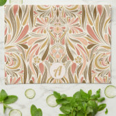 Boho Print met Retro Monogram Theedoek (Gevouwen)