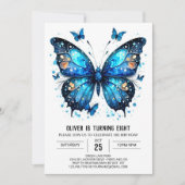 Boho Printable Butterfly Boy Verjaardag Kaart (Voorkant)