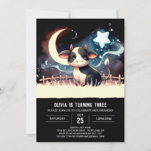 Boho Printable Koe Verjaardag Kaart