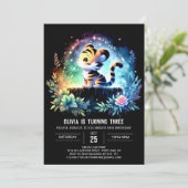 Boho Printable Tiger Birthday Kaart (Staand voorkant)