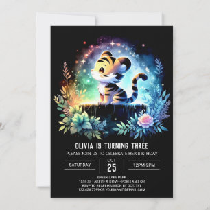 Boho Printable Tiger Birthday Kaart