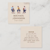 Boho Private Pottery Ceramic Classes Cream Pastel Vierkante Visitekaartje (Voorkant / Achterkant)