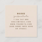 Boho Private Pottery Ceramic Classes Cream Pastel Vierkante Visitekaartje (Achterkant)