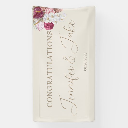 Boho Proficiat Bruiloft Banner Decoratie (Verticaal)