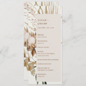 Boho Protea Dried Palm Floral Wedding Programme Kaart (Voorkant / Achterkant)