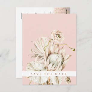 Boho Protea Pampas Grass Blush Save the Date Photo Briefkaart