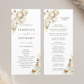 Boho Protea Pampas Grass Floral Wedding Ceremony Programma
