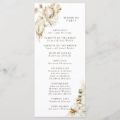 Boho Protea Pampas Grass Floral Wedding Ceremony Programma (Achterkant)