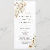 Boho Protea Pampas Grass Floral Wedding Ceremony Programma (Voorkant)