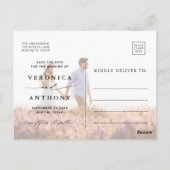 Boho Protea Pampas Grass Save the Date Photo Postc Briefkaart (Achterkant)