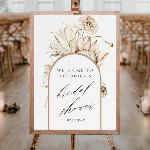 Boho Protea Pampas Grass Vrijgezellenfeest Welkom Poster