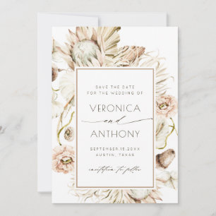 Boho Protea Pampas Grass Waterverf Wedding Foto Save The Date