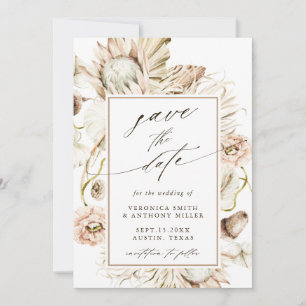 Boho Protea Pampas Grass Waterverf Wedding Foto Save The Date