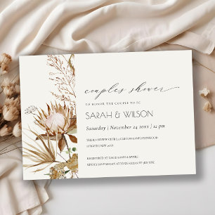 Boho Protea Sec Palm Floral Couples Invitation de
