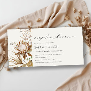 Boho Protea Sec Palm Floral Couples Invitation de 