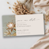Boho Protea séché Palm Floral Enregistrer la carte
