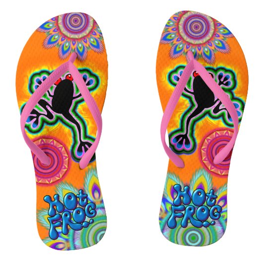 Boho psychedelic hot frog Teenslippers (Voetbed)