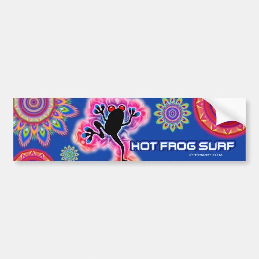 Boho psychedelische hete kikker SURF bumper STICKE Bumpersticker (Voorkant)