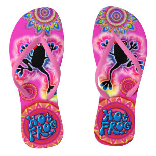 Boho psychedelische hete kikker Teenslippers ceris