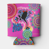 Boho psychedelische kikker koelbox cerise blikjeskoeler (Voorkant)