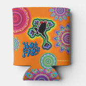 Boho psychedelische kikker koelbox cerise blikjeskoeler (Achterkant)