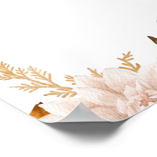 Boho Pumpkin Floral Herfst Baby shower Welkom Poster (Hoek)