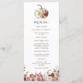 Boho Pumpkin Herfstbloei Verjaardag Menu (Voorkant)