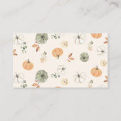 Boho Pumpkin Hoe groot is het buikdouchespel van m Informatiekaartje (Achterkant)