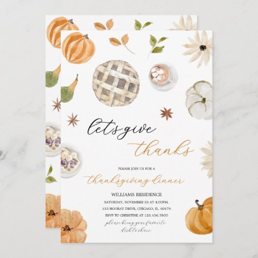 Boho Pumpkin Laten we Dankbaar Zijn Kaart (Voorkant / Achterkant)