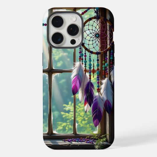 Boho Purple Dreamcatcher in Window (Verso)