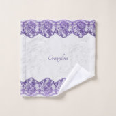 Boho Purple Faux Lace Personnalisé (Gant de toilette)