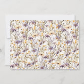 Boho Purple Fleur sauvage Photo Baptême Invitation (Dos)