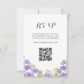Boho Purple Floral Aquarelle Mariage RSVP (Devant)