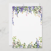 Boho Purple Floral Baby Deer Shower Invitation (Dos)