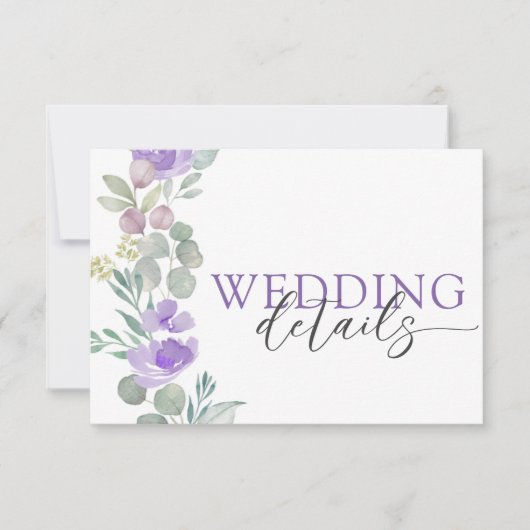 Boho Purple Floral Watercolor Wedding RSVP (Devant)