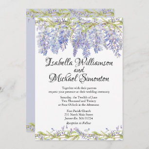 Boho Purple Floral Wedding Invitations