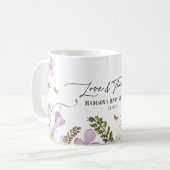 Boho Purple Florals Baby shower Merci Gift Mug (Devant gauche)