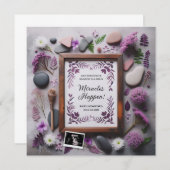 Boho Purple Grossesse Faire-part numérique (Devant / Derrière)