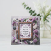 Boho Purple Grossesse Faire-part numérique (Debout devant)