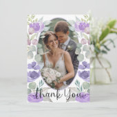Boho Purple Mariage Floral Merci (Debout devant)