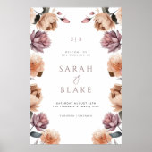 Boho Purple Neutral Floral Mariage Affiche de bien (Devant)