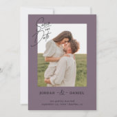 Boho Purple Photo Enregistrer La Carte Date (Devant)