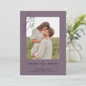 Boho Purple Photo Enregistrer La Carte Date (Debout devant)