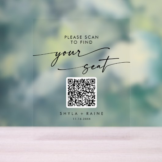 Boho QR Clear Acryl Zitting Grafiek Teken Acryl Bord (Neutraal)