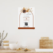 Boho QR Code Terracotta Arch Mariage Affiche de bi (Cuisine)