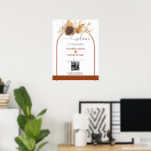 Boho QR Code Terracotta Arch Mariage Affiche de bi (Bureau à domicile)