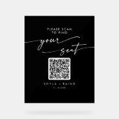 Boho QR Zwart Acryl Trouwstoel Teken Acryl Bord (Voorkant)