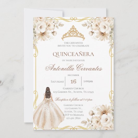 Boho Quinceanera Invitation (Devant)